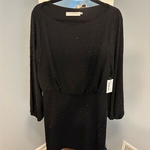 ASTR Black Long Sleeve Dress with Embellished Detail